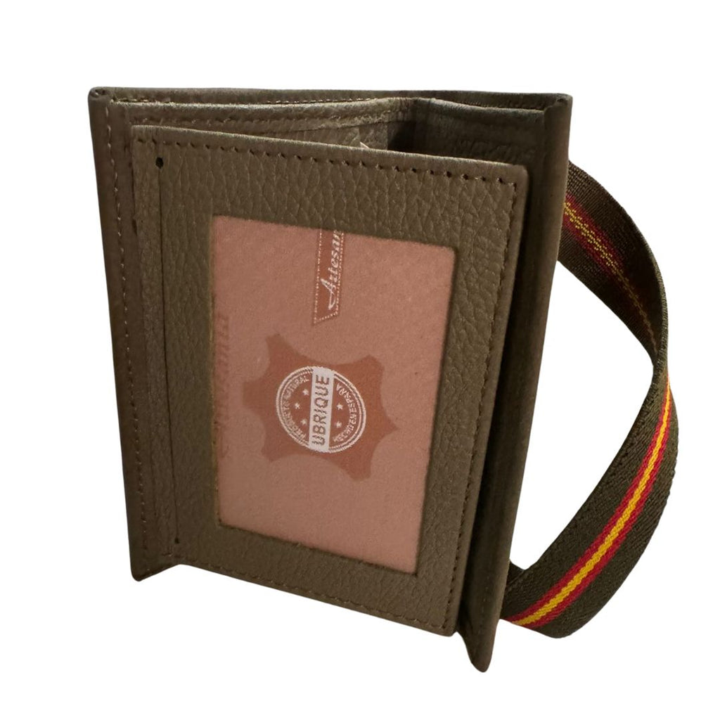Cartera España Nobuck Verde elástico - LaFlamencadeBorgoña
