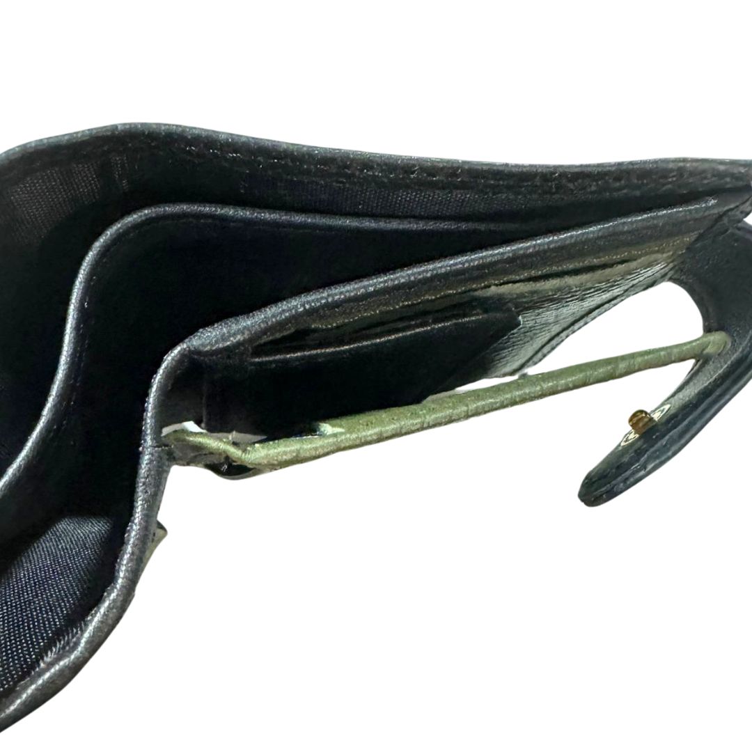 Cartera España Negra pespunte verde y rojo