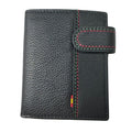 Cartera España Negra pespunte verde y rojo