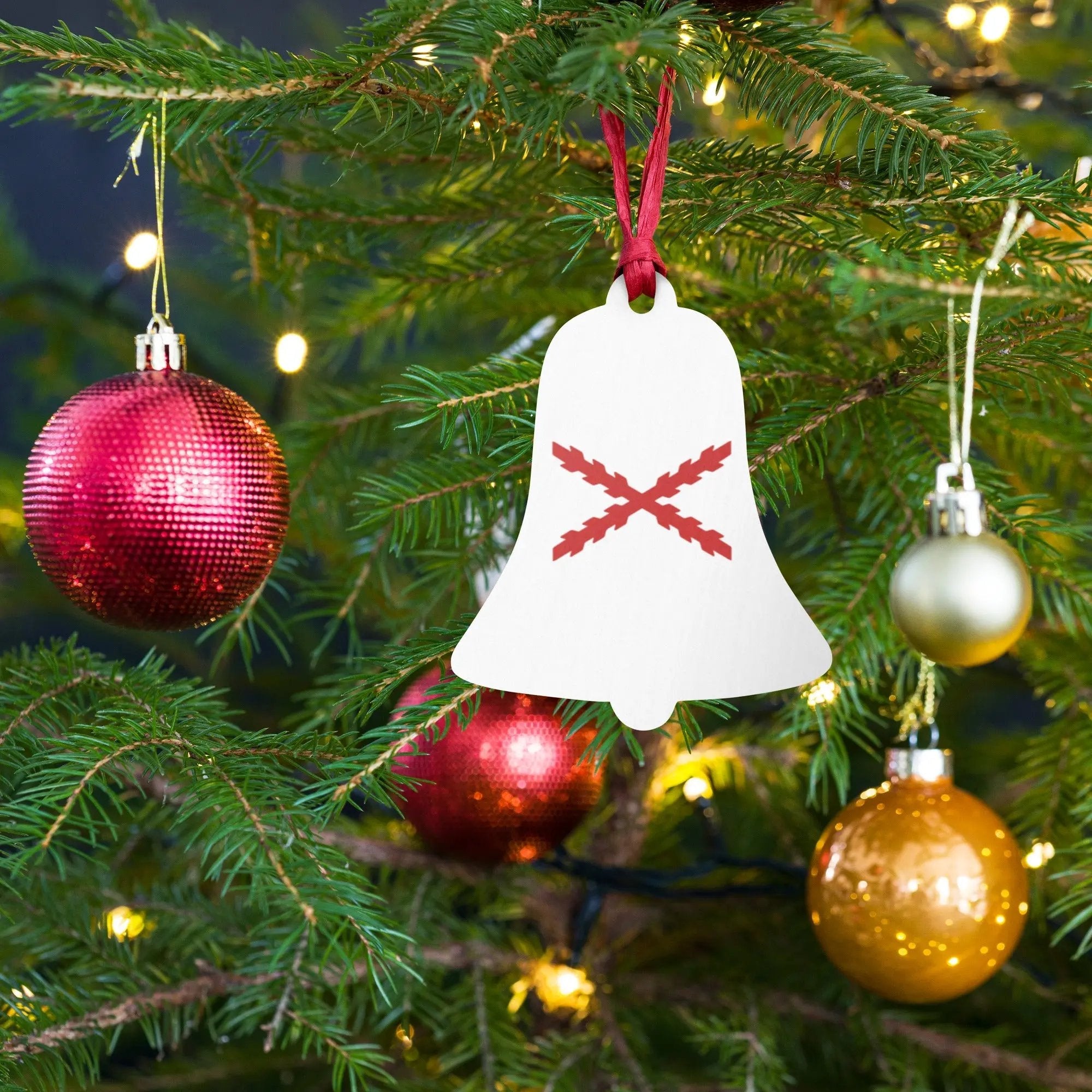 Comprar Adornos de madera para Árbol de Navidad - Cruz de Borgoña La Flamenca de Borgoña Bandera España