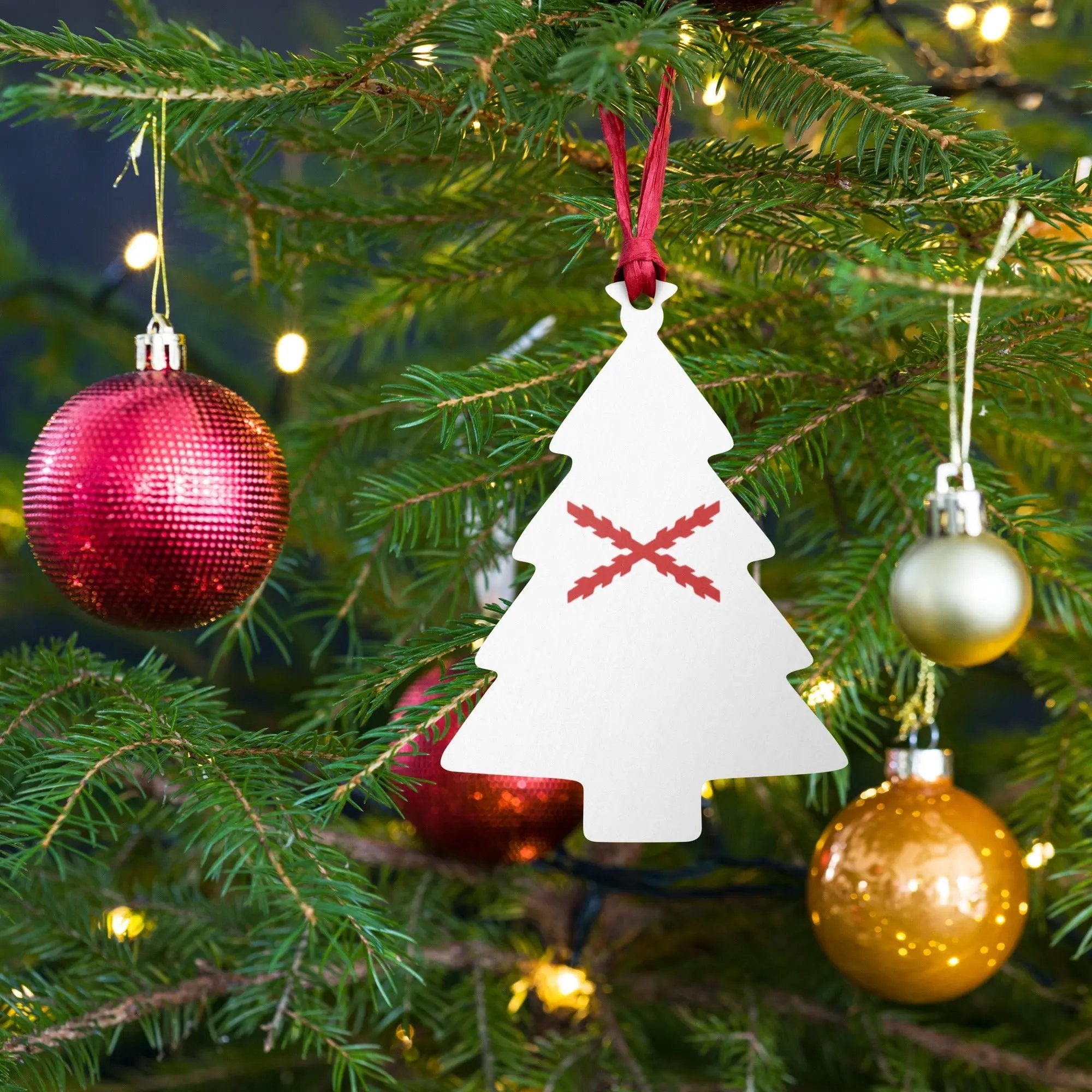 Comprar Adornos de madera para Árbol de Navidad - Cruz de Borgoña La Flamenca de Borgoña Bandera España