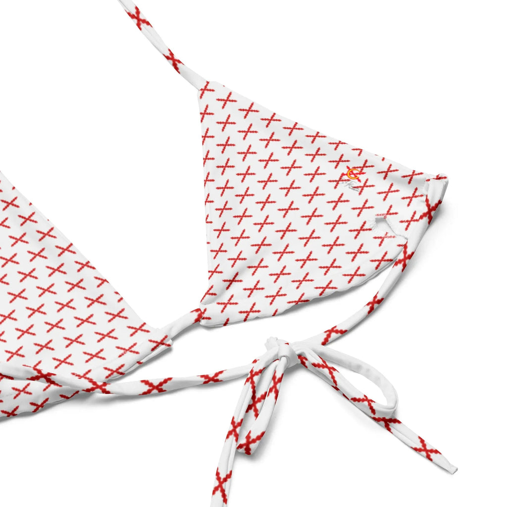 Comprar Bikini de triángulo Cruz de Borgoña mosaico La Flamenca de Borgoña, Bandera de España, Cruz de Borgoña, Patricia Muñoz, VOX, Santiago Abascal