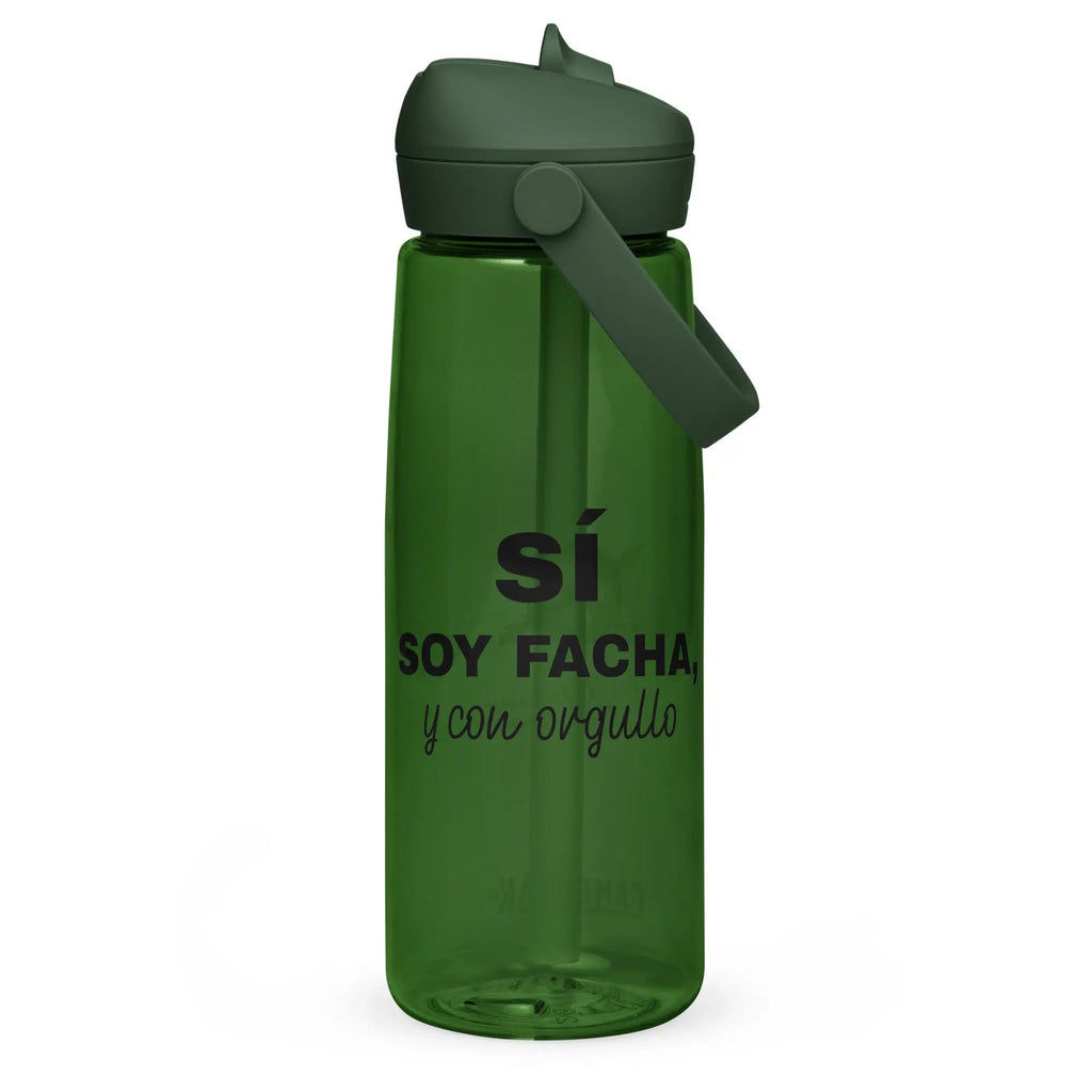 Comprar Botella de agua con tapa y pajita abatible "SÍ, Soy Facha, y con orgullo" La Flamenca de Borgoña Bandera España