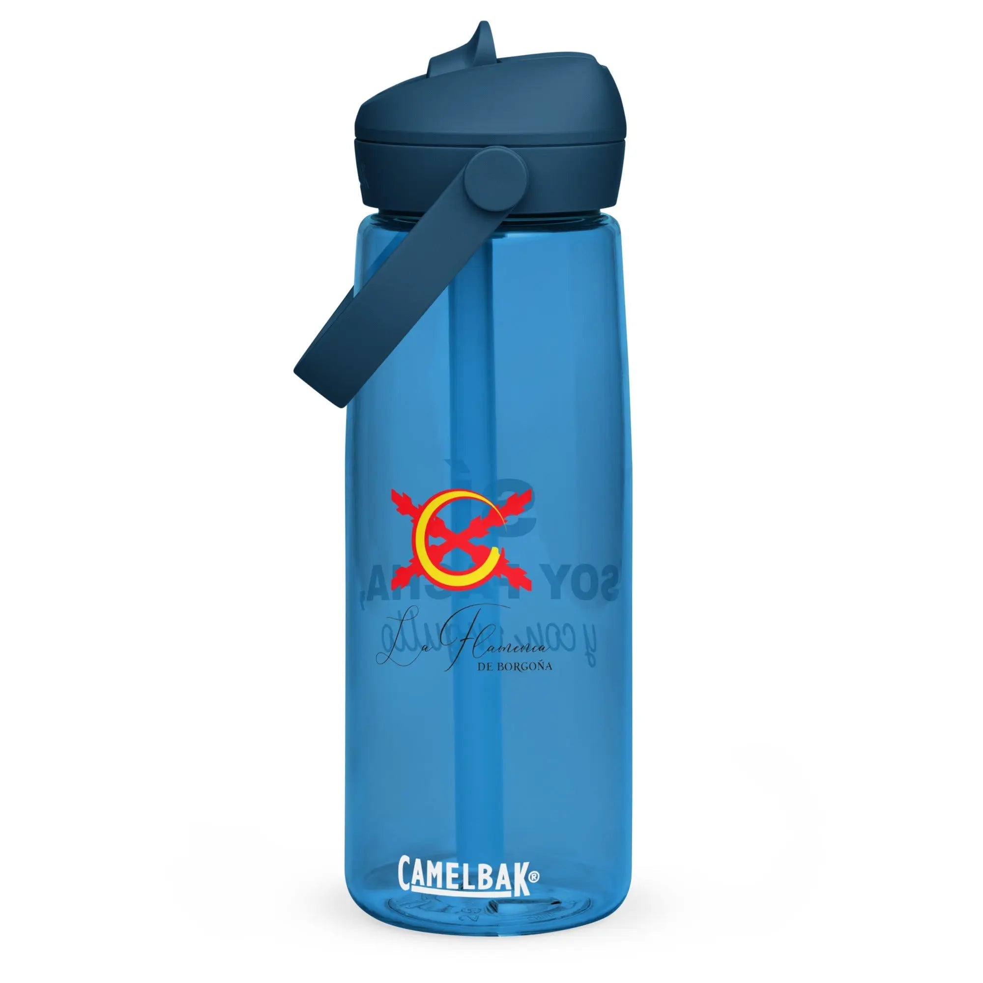 Comprar Botella de agua con tapa y pajita abatible "SÍ, Soy Facha, y con orgullo" La Flamenca de Borgoña Bandera España