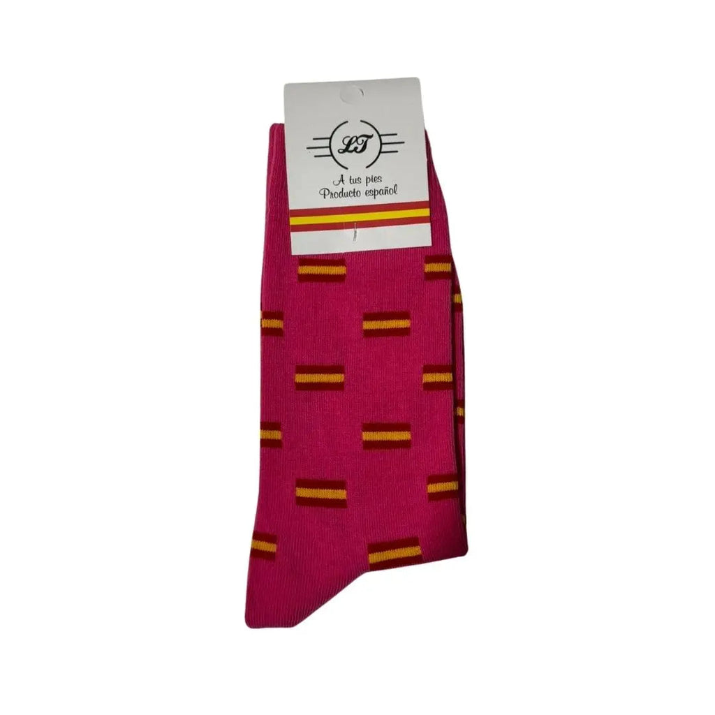 Comprar Calcetines Bandera España rosa capote Bandera España La Flamenca de Borgoña Patricia Muñoz VOX