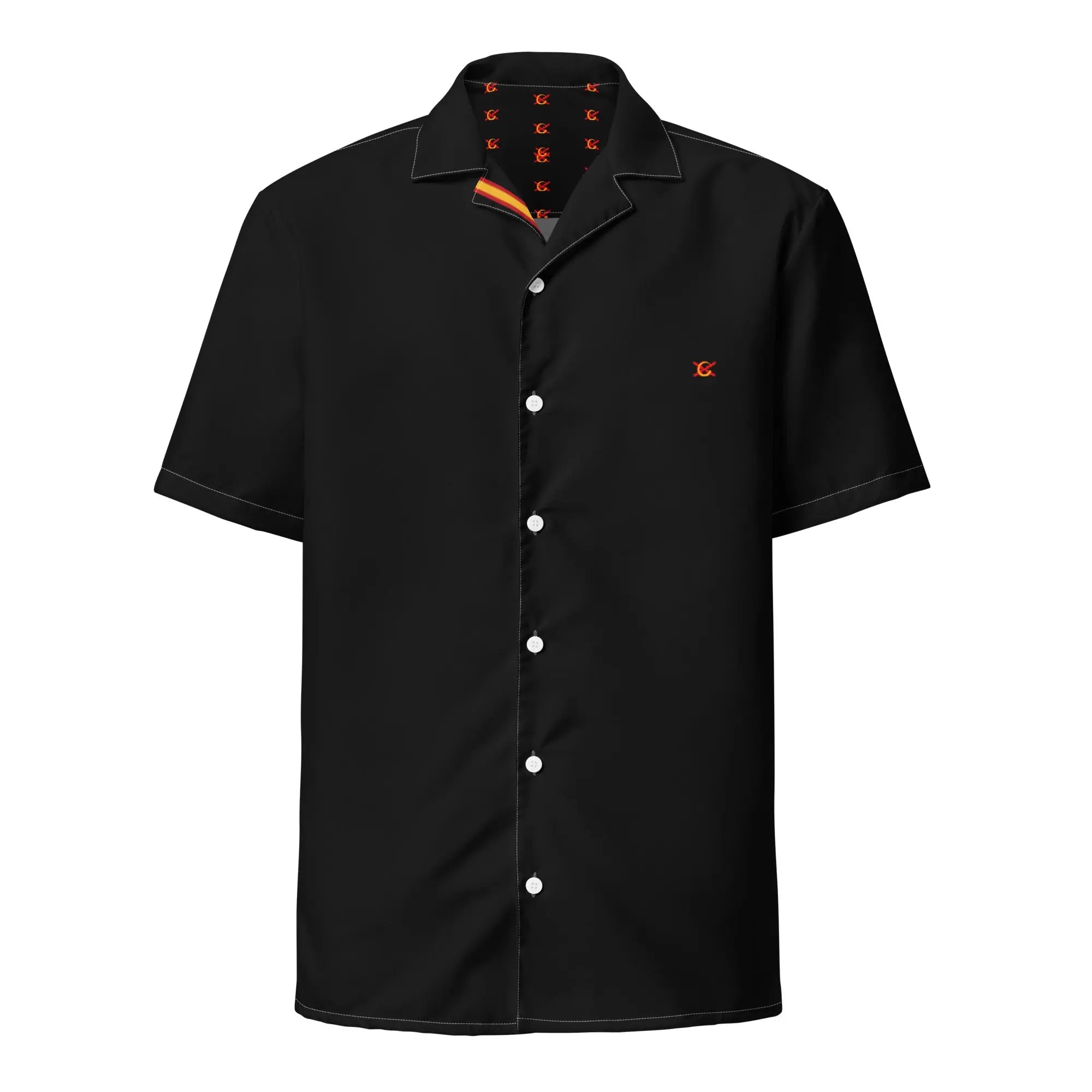Comprar Camisa Bandera España negra manga corta unisex Bandera España La Flamenca de Borgoña Patricia Muñoz VOX