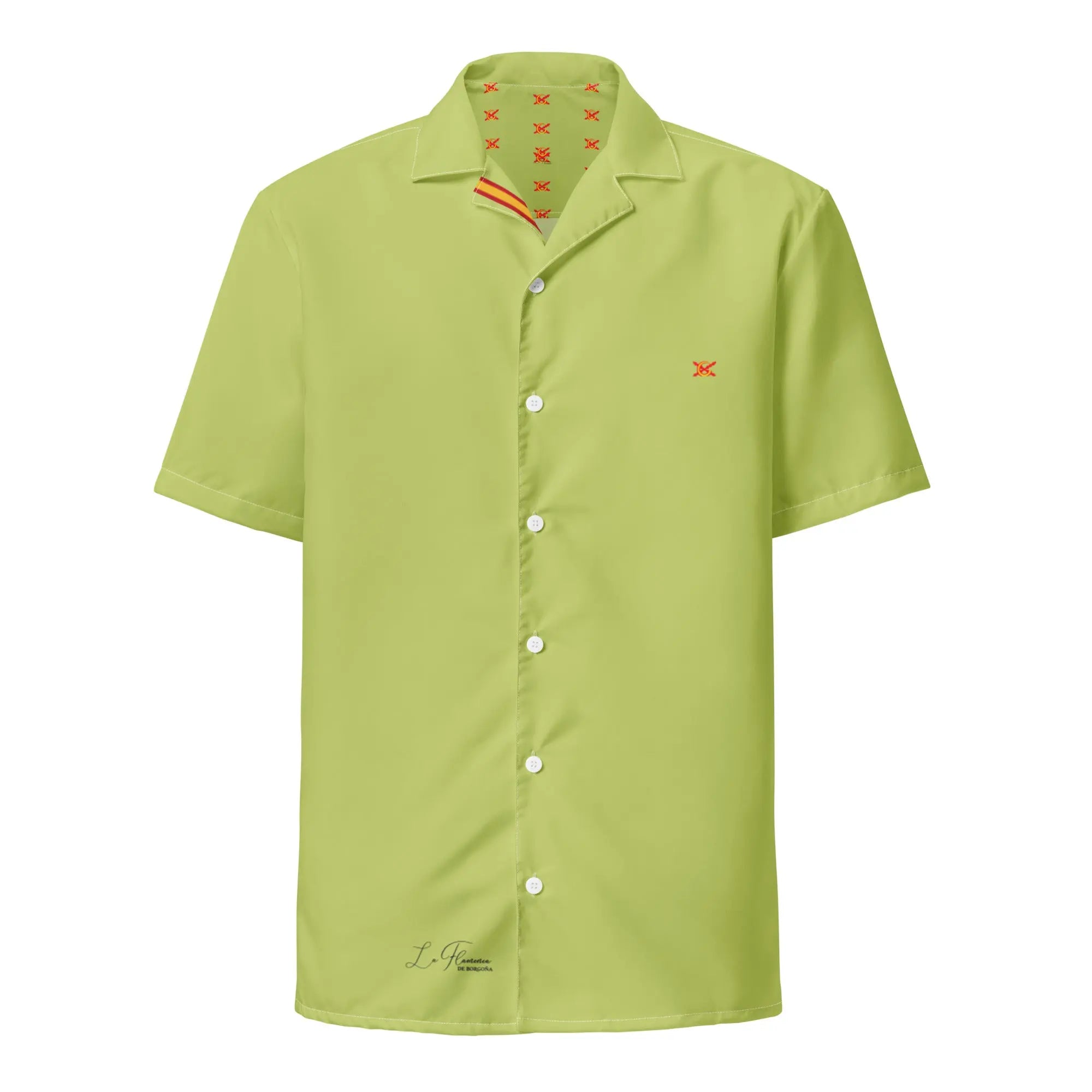 Comprar Camisa España verde ácido manga corta unisex Bandera España La Flamenca de Borgoña Patricia Muñoz VOX