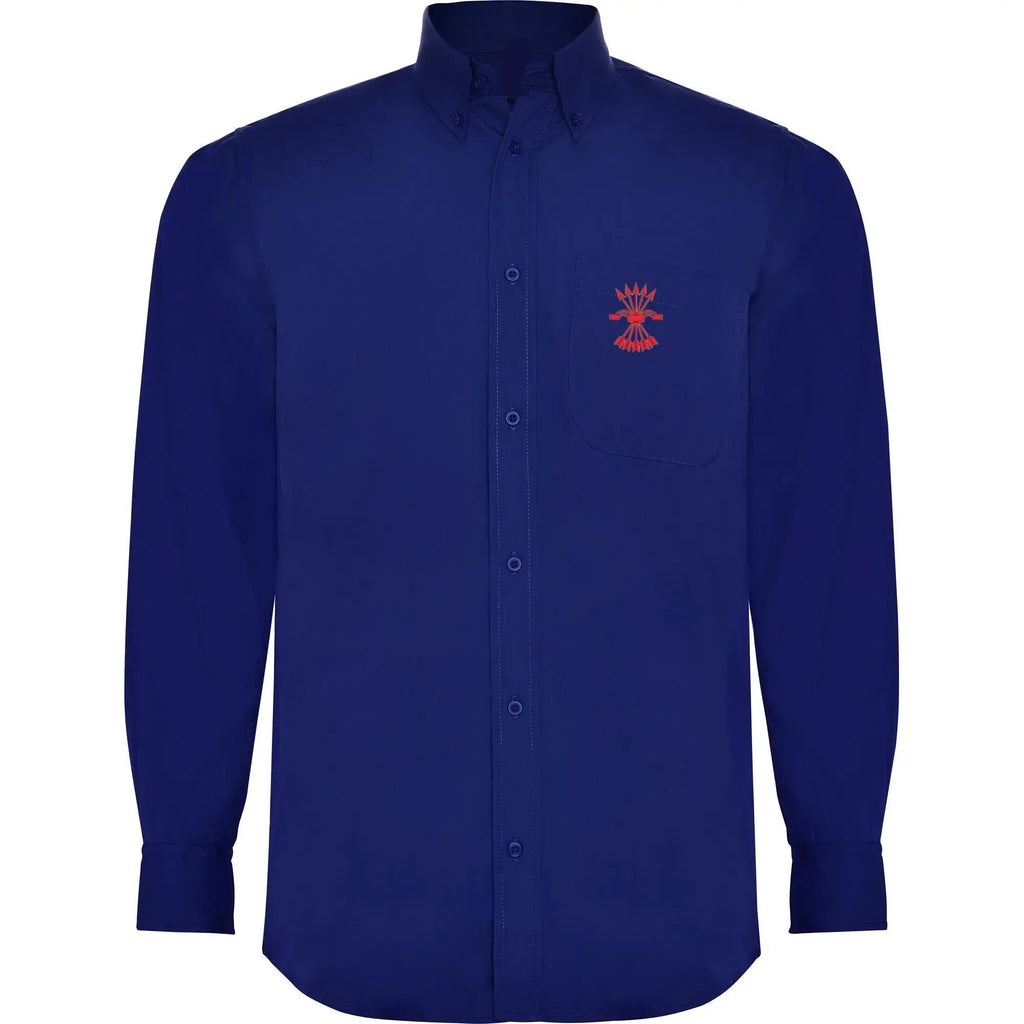 Comprar Camisa azul Falange con Yugo y Flechas Bandera España La Flamenca de Borgoña Patricia Muñoz VOX