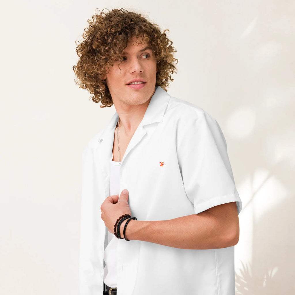 Comprar Camisa blanca manga corta unisex Bandera España La Flamenca de Borgoña Patricia Muñoz VOX