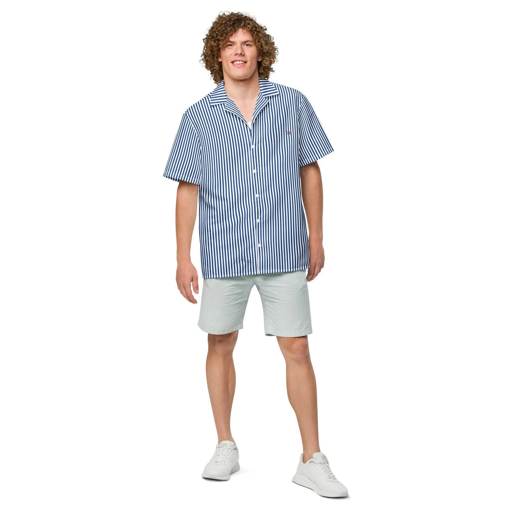 Comprar Camisa rayas azules manga corta unisex Bandera España La Flamenca de Borgoña Patricia Muñoz VOX