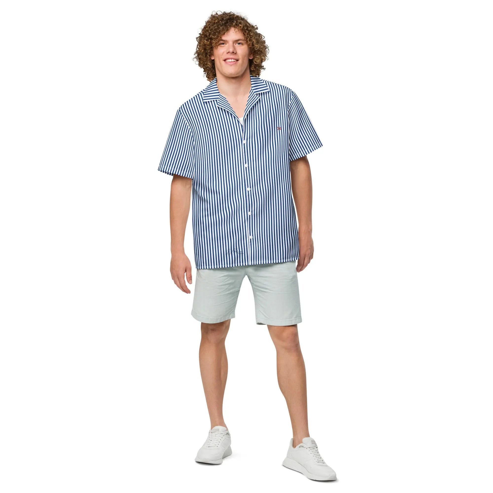 Comprar Camisa rayas azules manga corta unisex Bandera España La Flamenca de Borgoña Patricia Muñoz VOX