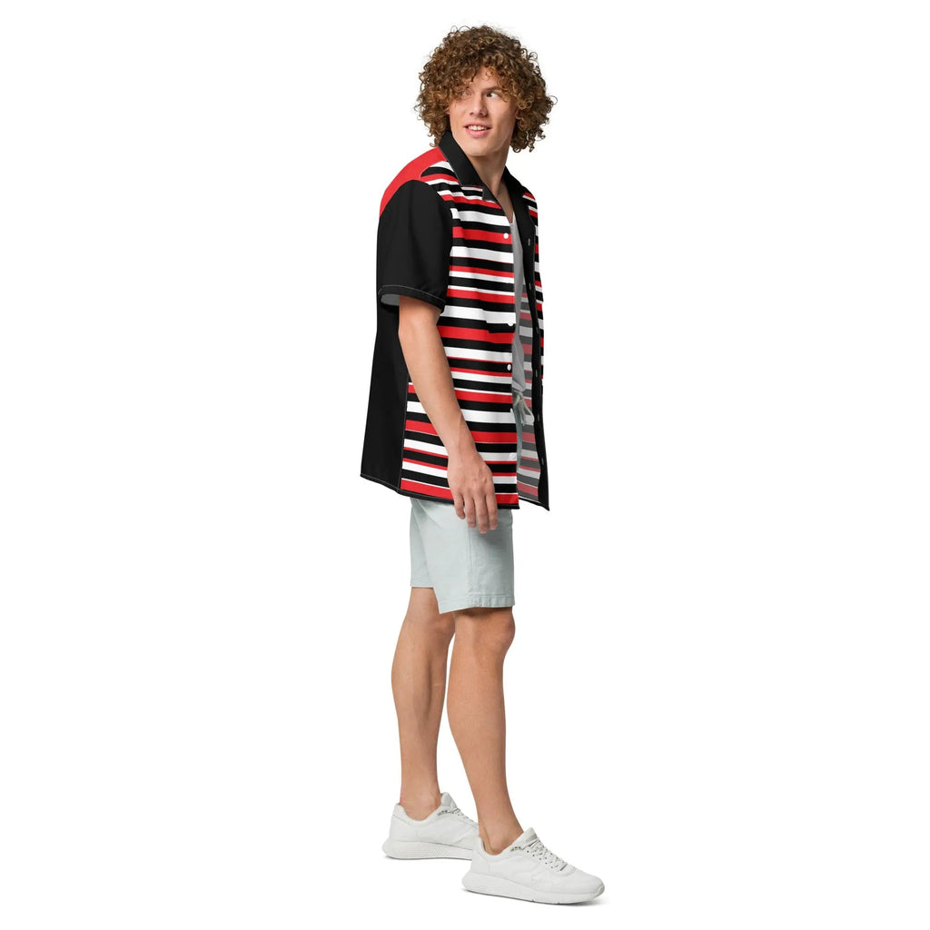 Comprar Camisa rayas rojas y negras manga corta unisex Bandera España La Flamenca de Borgoña Patricia Muñoz VOX