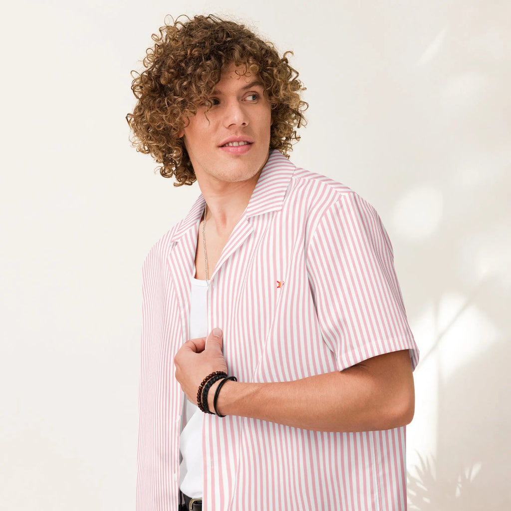 Comprar Camisa rayas rosas manga corta unisex Bandera España La Flamenca de Borgoña Patricia Muñoz VOX