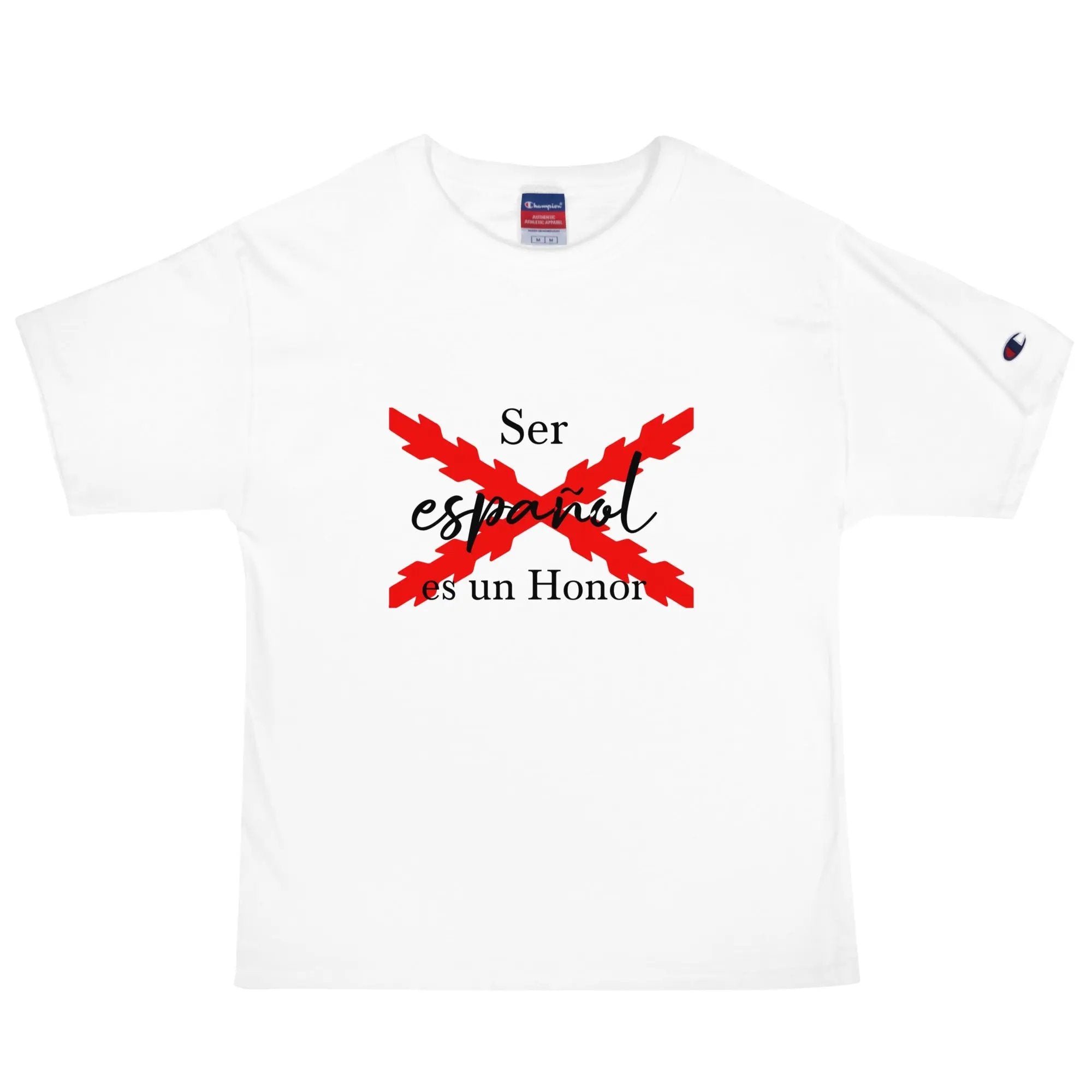 Comprar Camiseta Champion hombre "Ser español es un Honor" La Flamenca de Borgoña Bandera España