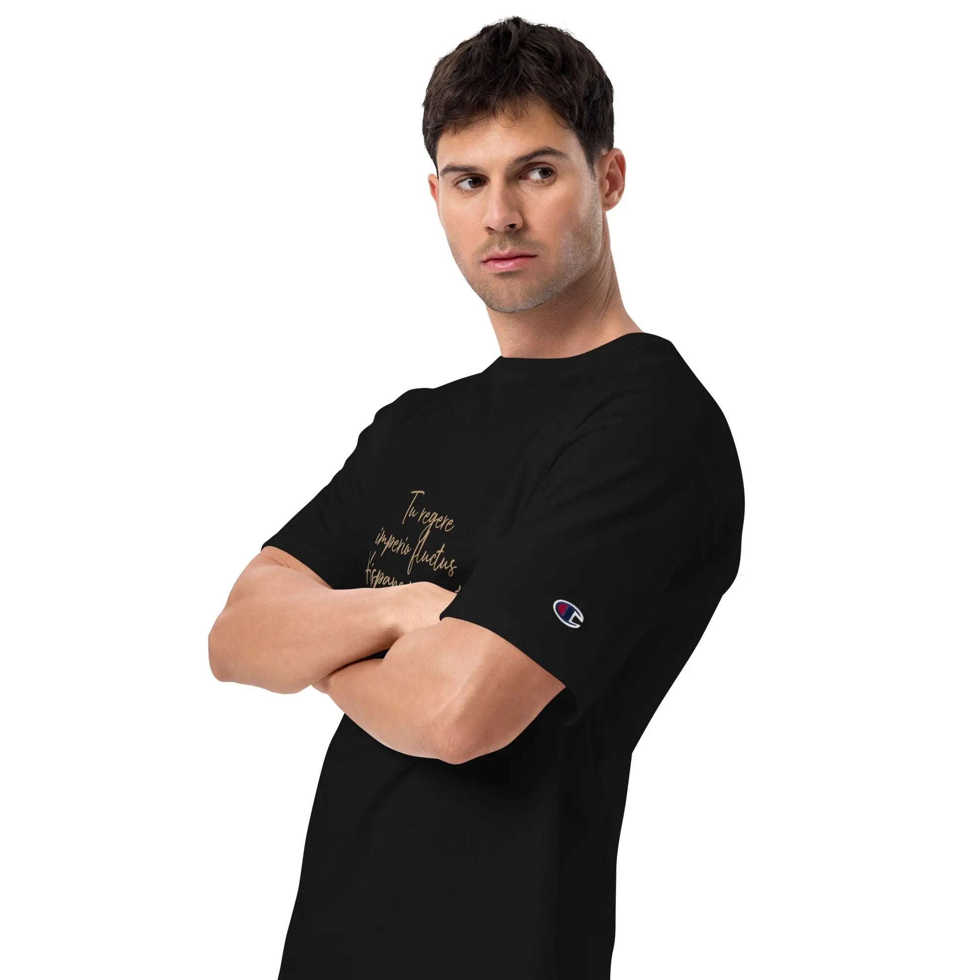 Comprar Camiseta Champion hombre "Tu regere imperio fluctus Hispane Memento" La Flamenca de Borgoña Bandera España