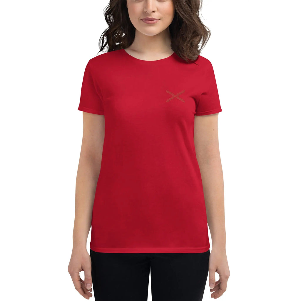Comprar Camiseta Cruz de Borgoña bordada Mujer Manga corta Bandera España La Flamenca de Borgoña Patricia Muñoz VOX
