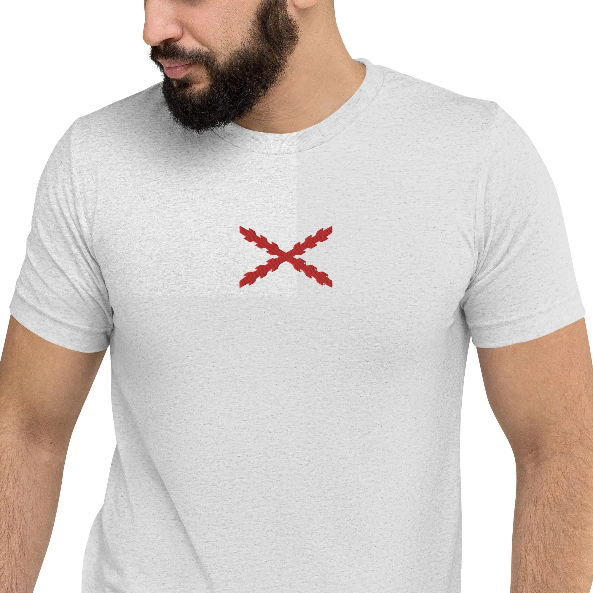 Comprar Camiseta Cruz de Borgoña bordada de manga corta Bandera España La Flamenca de Borgoña Patricia Muñoz VOX