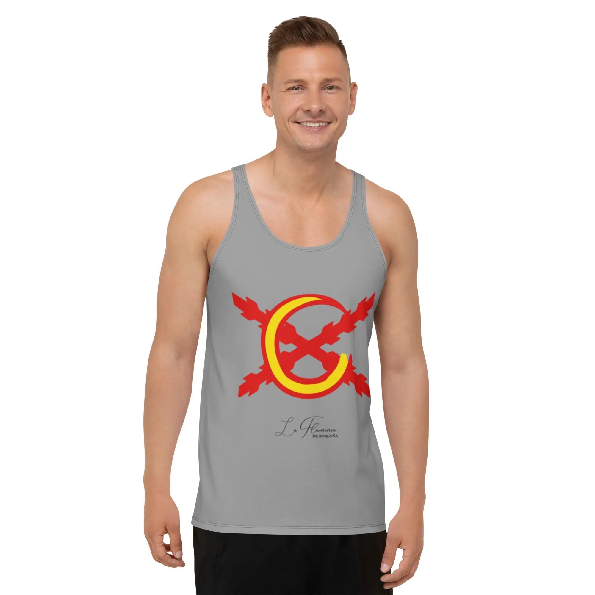 Comprar Camiseta La Flamenca de Borgoña de tirantes unisex Bandera España La Flamenca de Borgoña Patricia Muñoz VOX