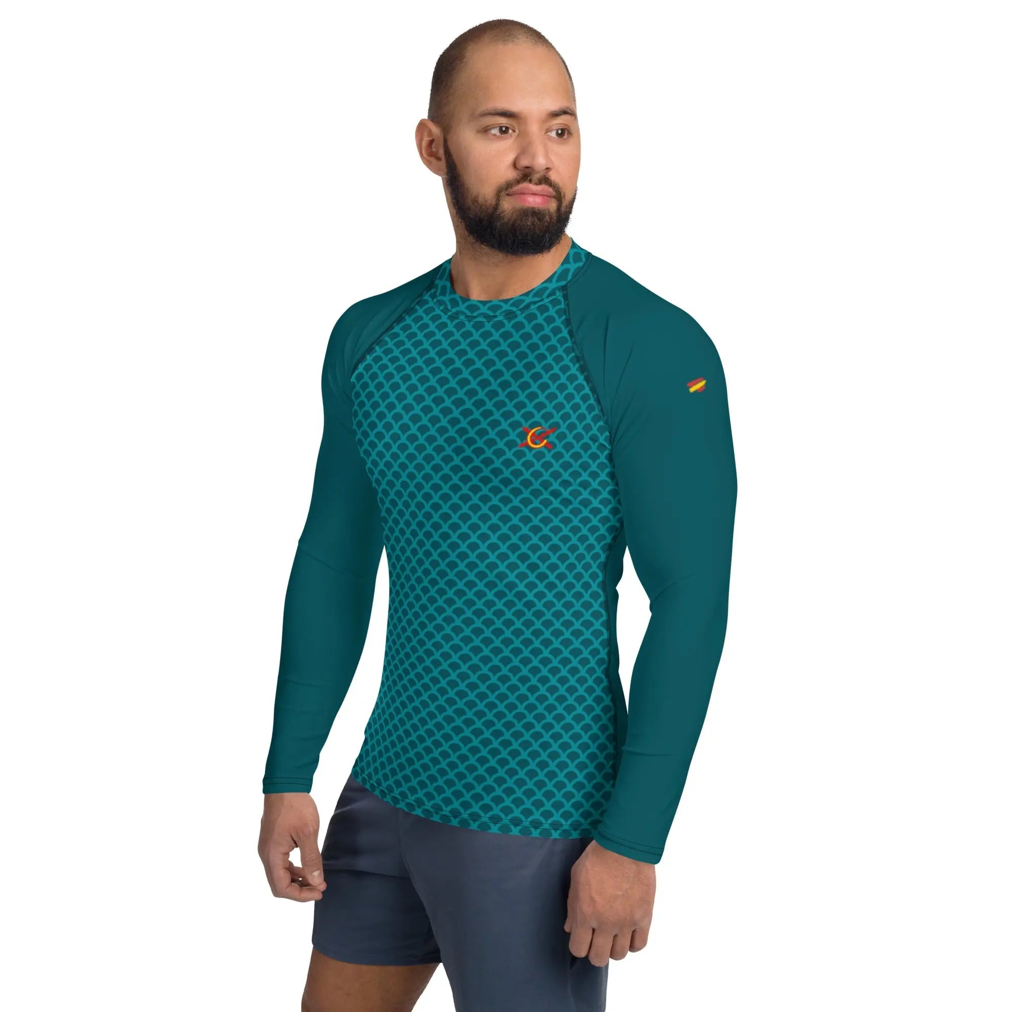 Comprar Camiseta UPF50 para surf y playa hombre Bandera España La Flamenca de Borgoña Patricia Muñoz VOX