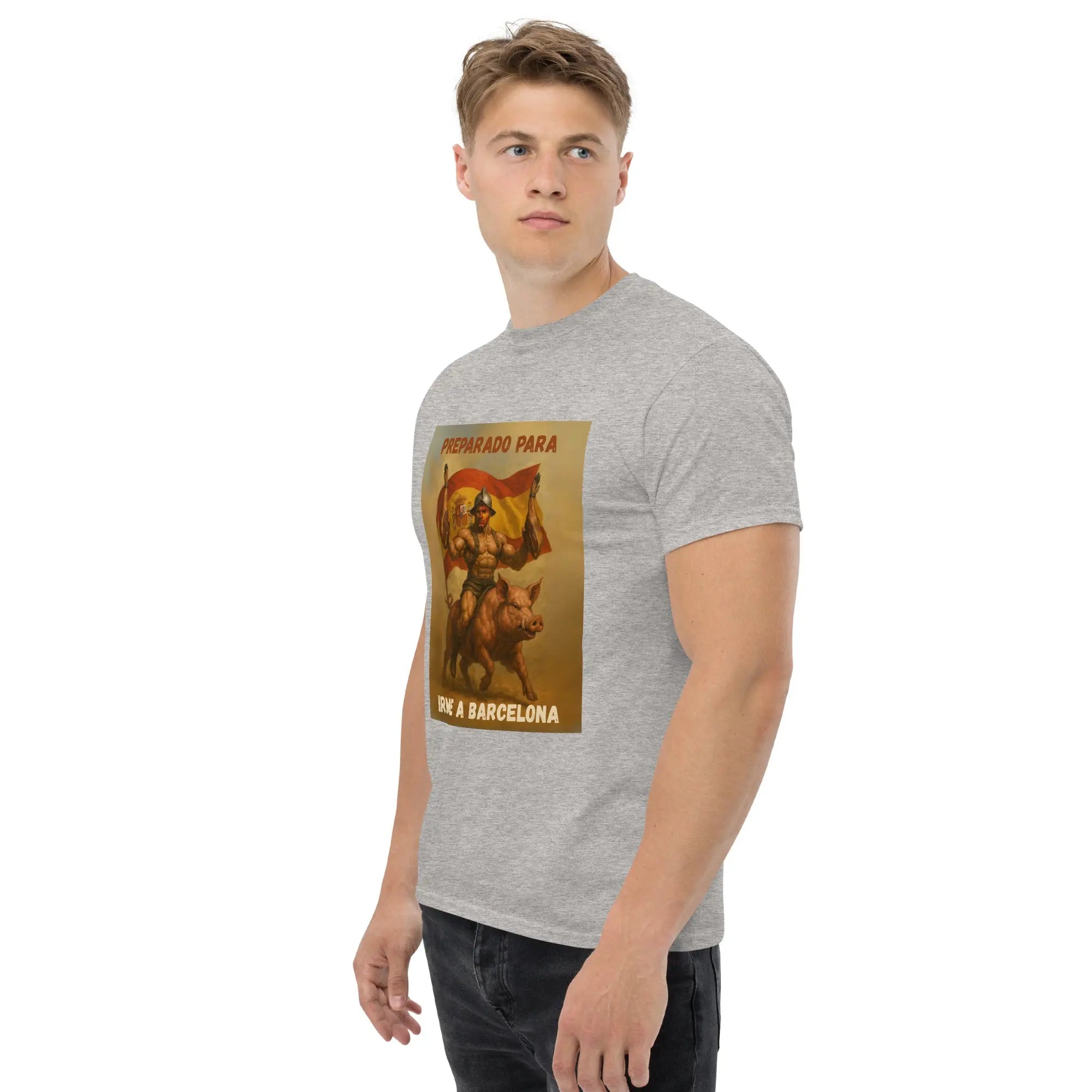 Comprar Camiseta "Preparado para irme a Barcelona" Bandera España La Flamenca de Borgoña Patricia Muñoz VOX