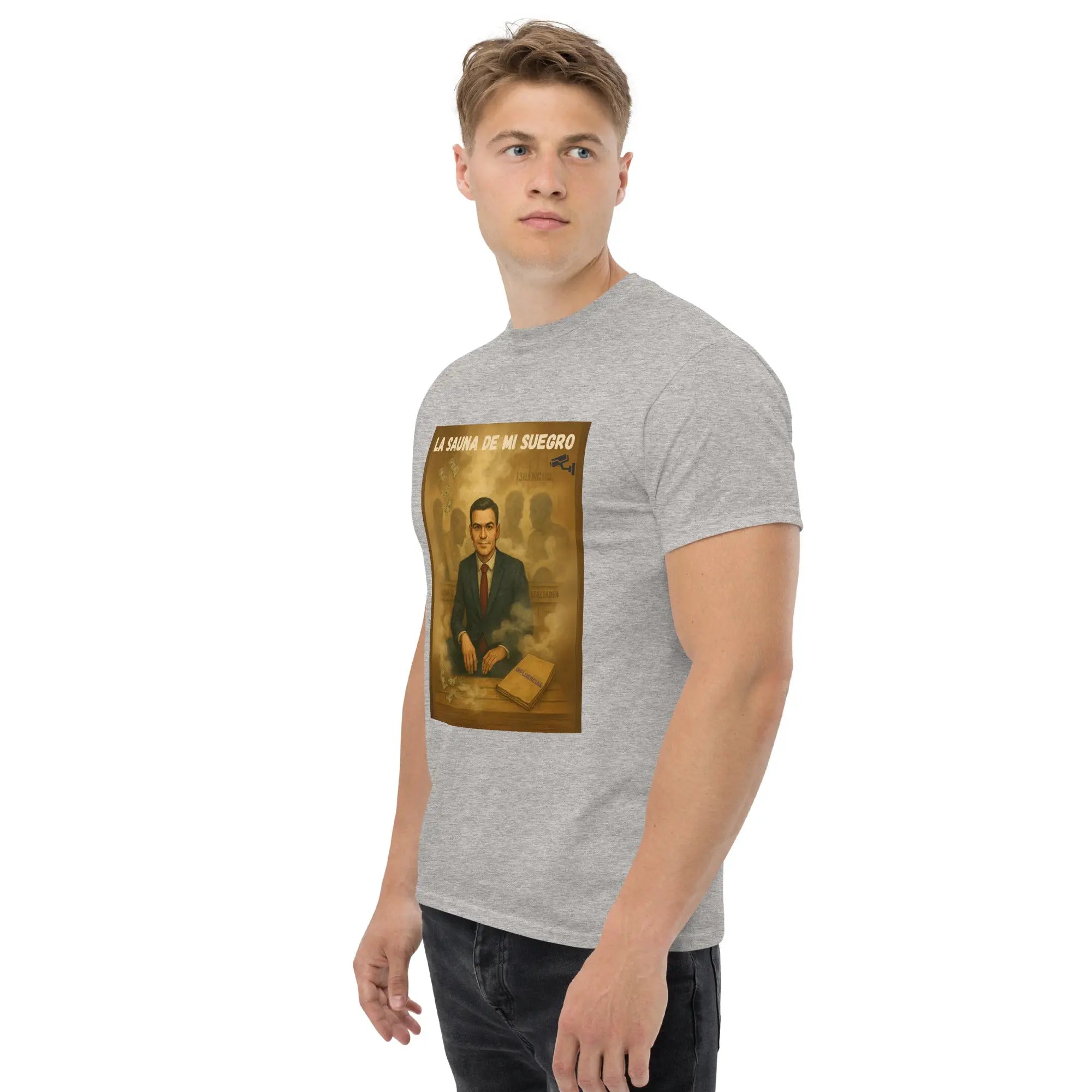 Comprar Camiseta La sauna de mi suegro - Pedro Sánchez Bandera España La Flamenca de Borgoña Patricia Muñoz VOX