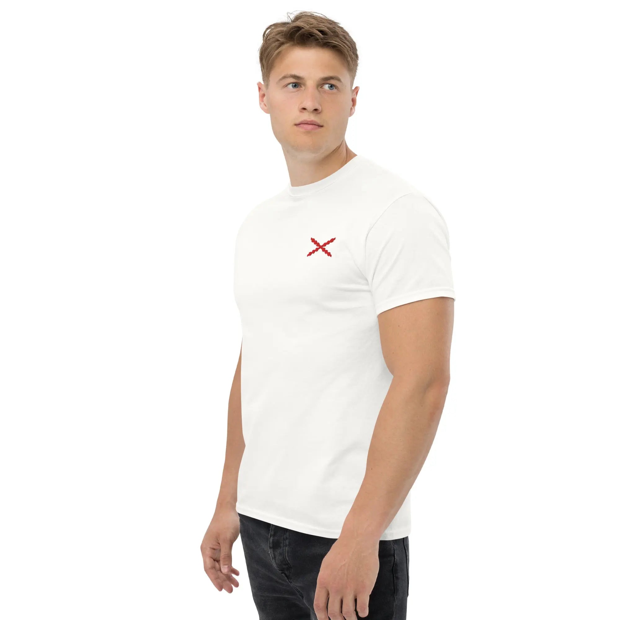 Comprar Camiseta clásica unisex bordado Cruz de Borgoña La Flamenca de Borgoña, Bandera de España, Cruz de Borgoña, Patricia Muñoz, VOX