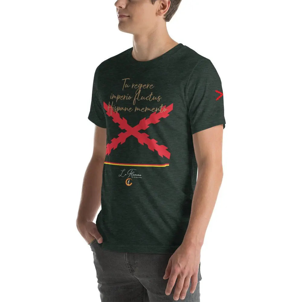 Comprar Camiseta de España "Tu regere imperio fluctus hispane memento" Unisex Bandera España La Flamenca de Borgoña Patricia Muñoz VOX