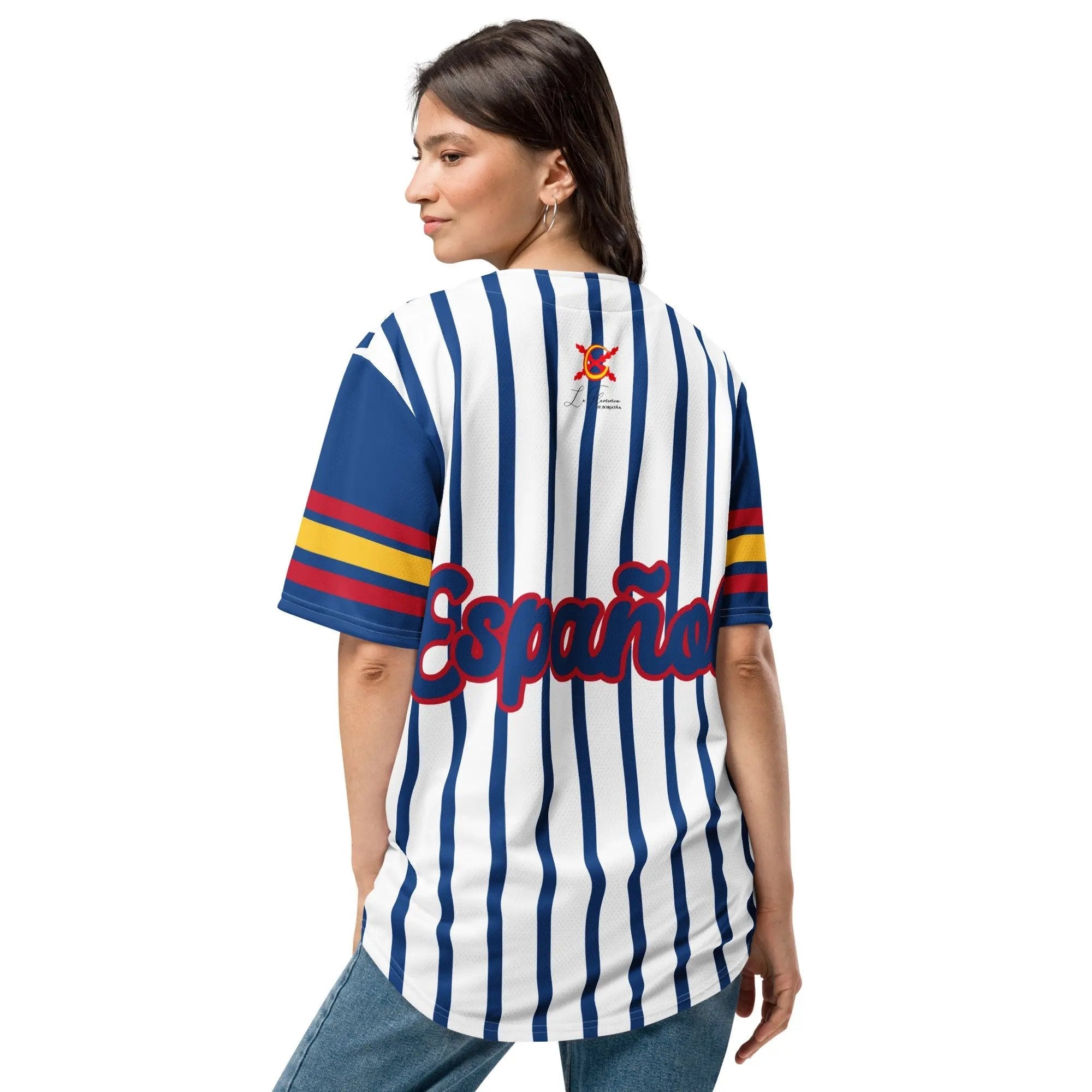 Comprar Camiseta de béisbol reciclada "Patriota Español" La Flamenca de Borgoña Bandera España
