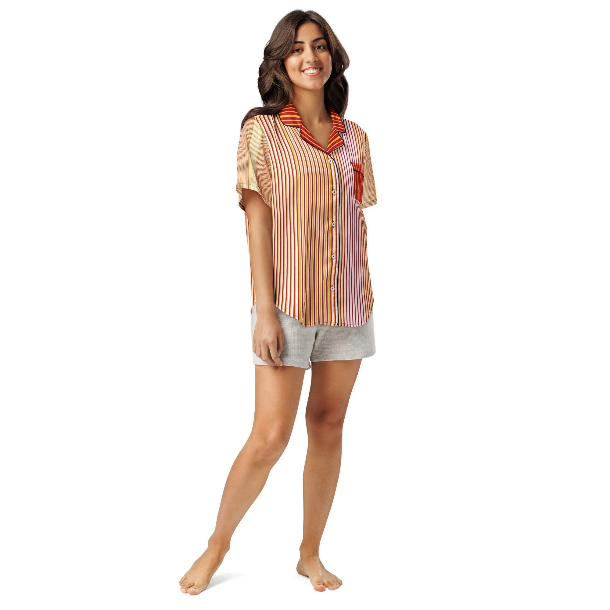 Comprar Camiseta de pijama de manga corta Líneas La Flamenca de Borgoña Bandera España