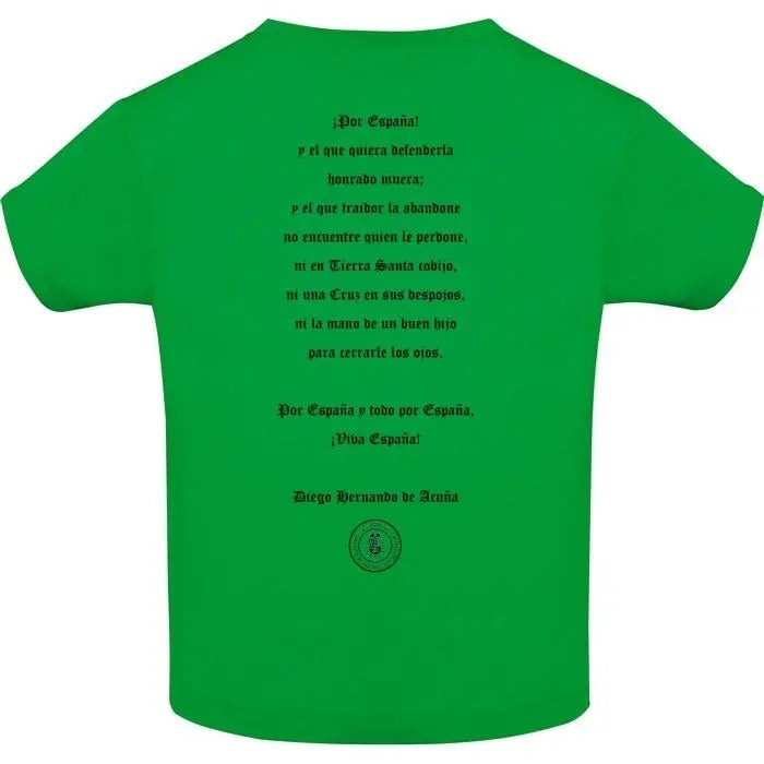 Comprar Camiseta infantil Brindis de los Tercios - delante y detrás Bandera España La Flamenca de Borgoña Patricia Muñoz VOX