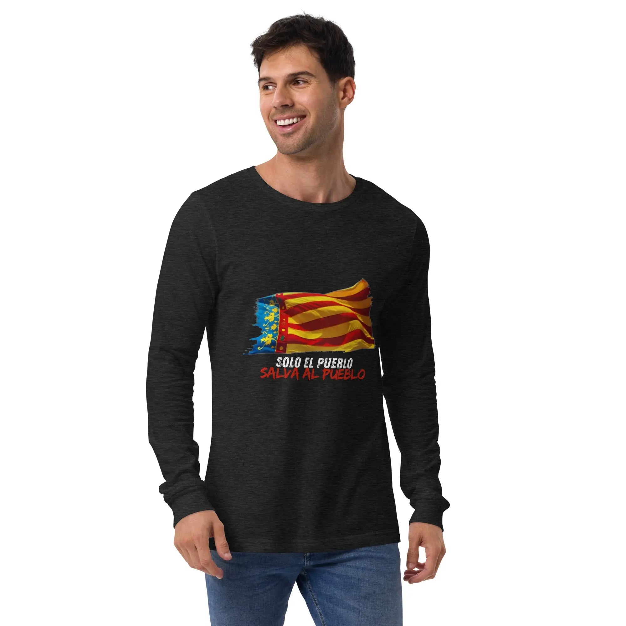 Comprar Camiseta Valencia Solo el pueblo salva al pueblo - manga larga unisex Bandera España La Flamenca de Borgoña Patricia Muñoz VOX