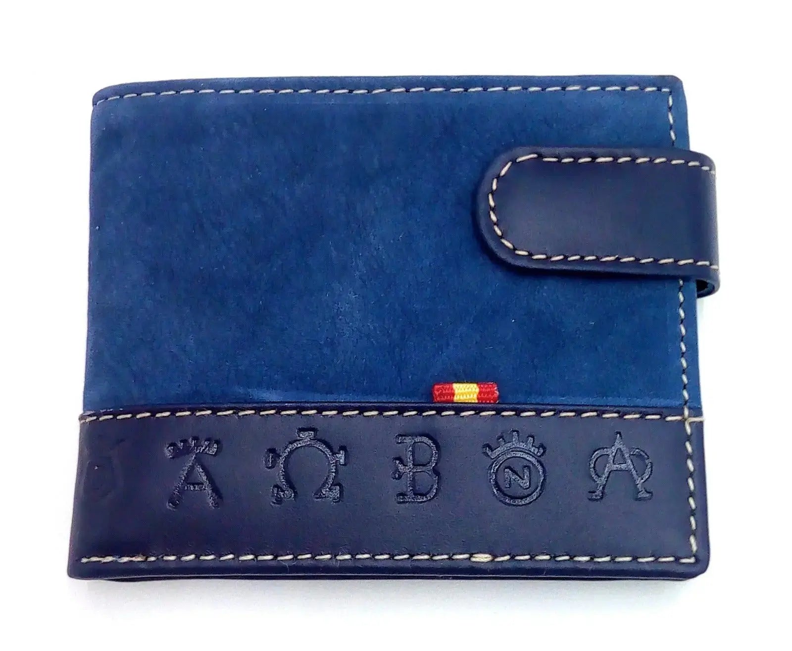 Comprar Cartera taurina Bandera España azul piel serraje La Flamenca de Borgoña Bandera España