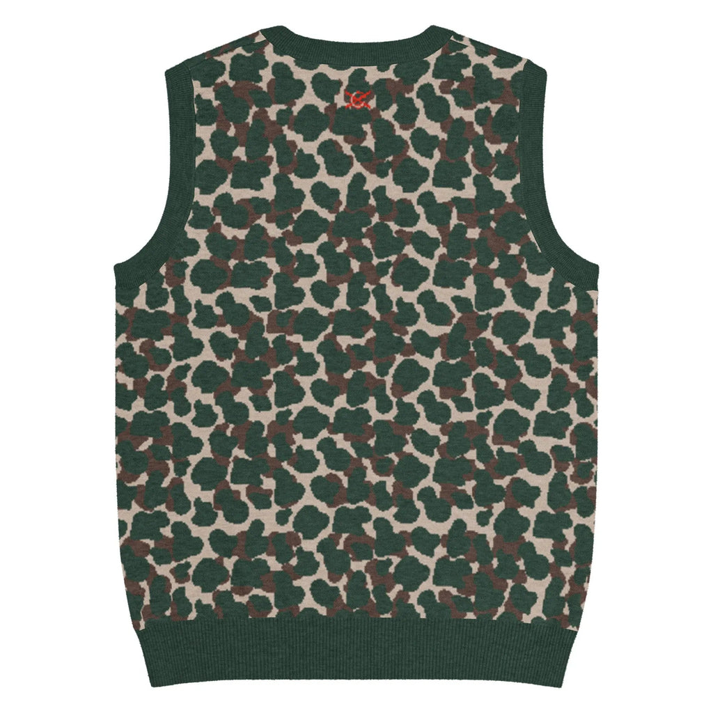 Comprar Chaleco Camuflaje de punto con cuello pico Bandera España La Flamenca de Borgoña Patricia Muñoz VOX