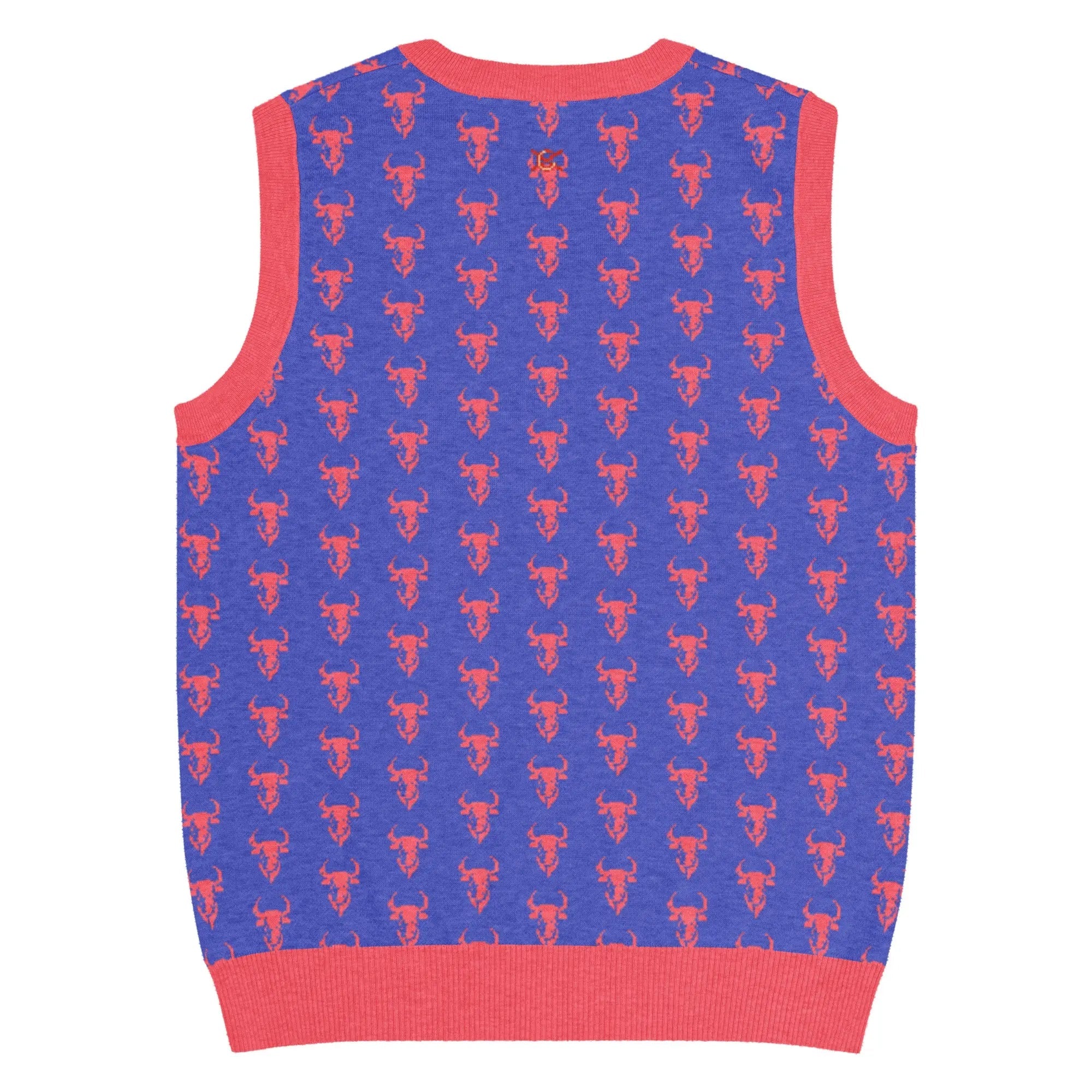 Comprar Chaleco Taurino azul de punto con cuello pico Bandera España La Flamenca de Borgoña Patricia Muñoz VOX