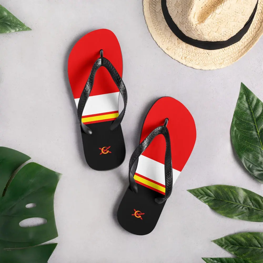 Comprar Chanclas Bandera de España roja y negra Bandera España La Flamenca de Borgoña Patricia Muñoz VOX