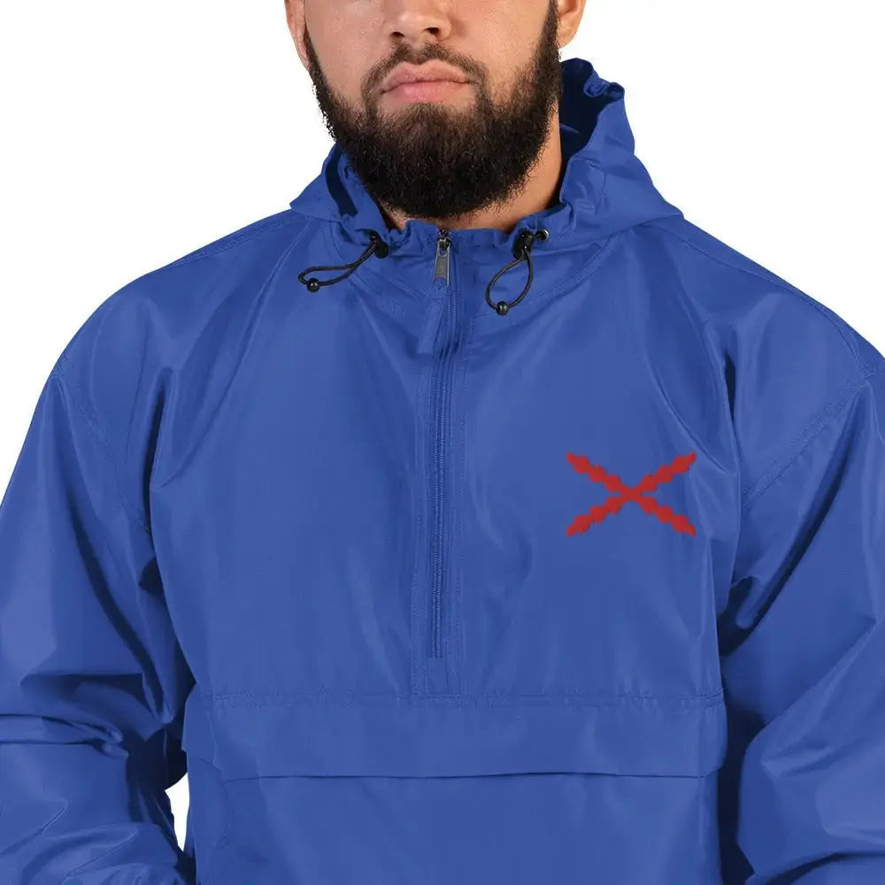 Comprar Chaqueta chubasquero plegable Champion Cruz de Borgoña bordada Bandera España La Flamenca de Borgoña Patricia Muñoz VOX