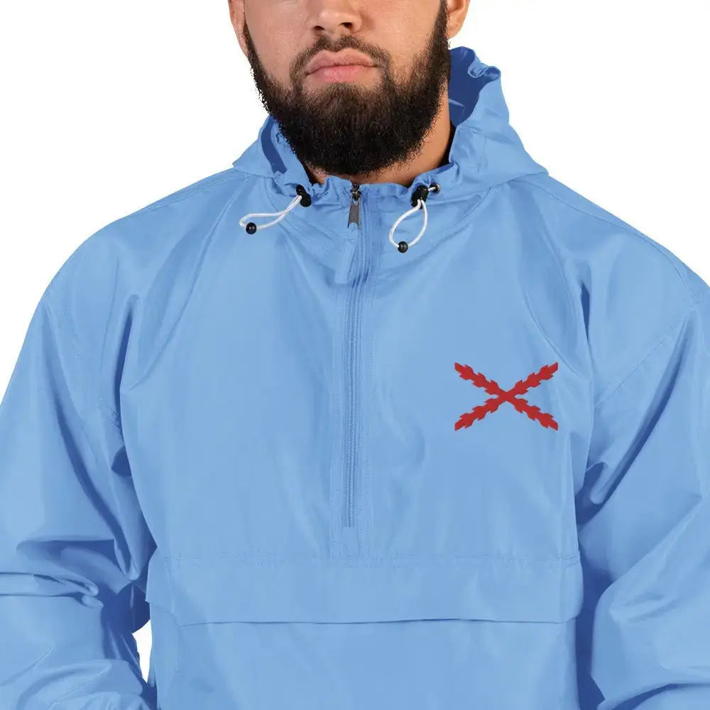 Comprar Chaqueta chubasquero plegable Champion Cruz de Borgoña bordada Bandera España La Flamenca de Borgoña Patricia Muñoz VOX