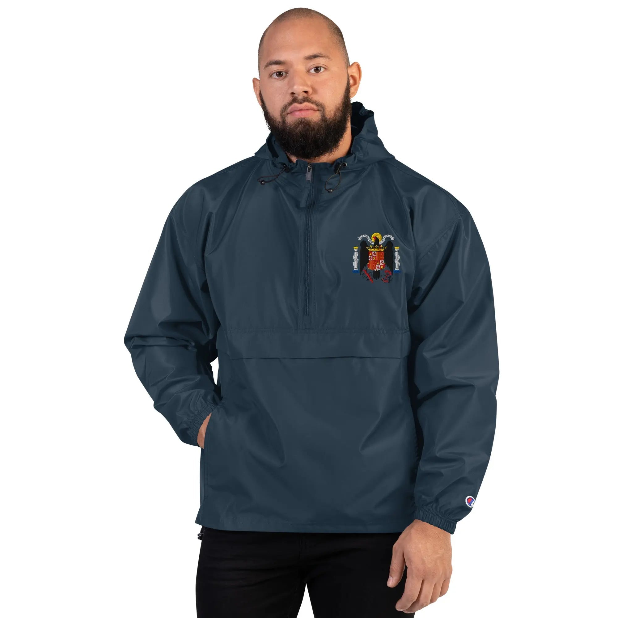 Comprar Chaqueta unisex Águila de San Juan bordada plegable Champion La Flamenca de Borgoña Bandera España