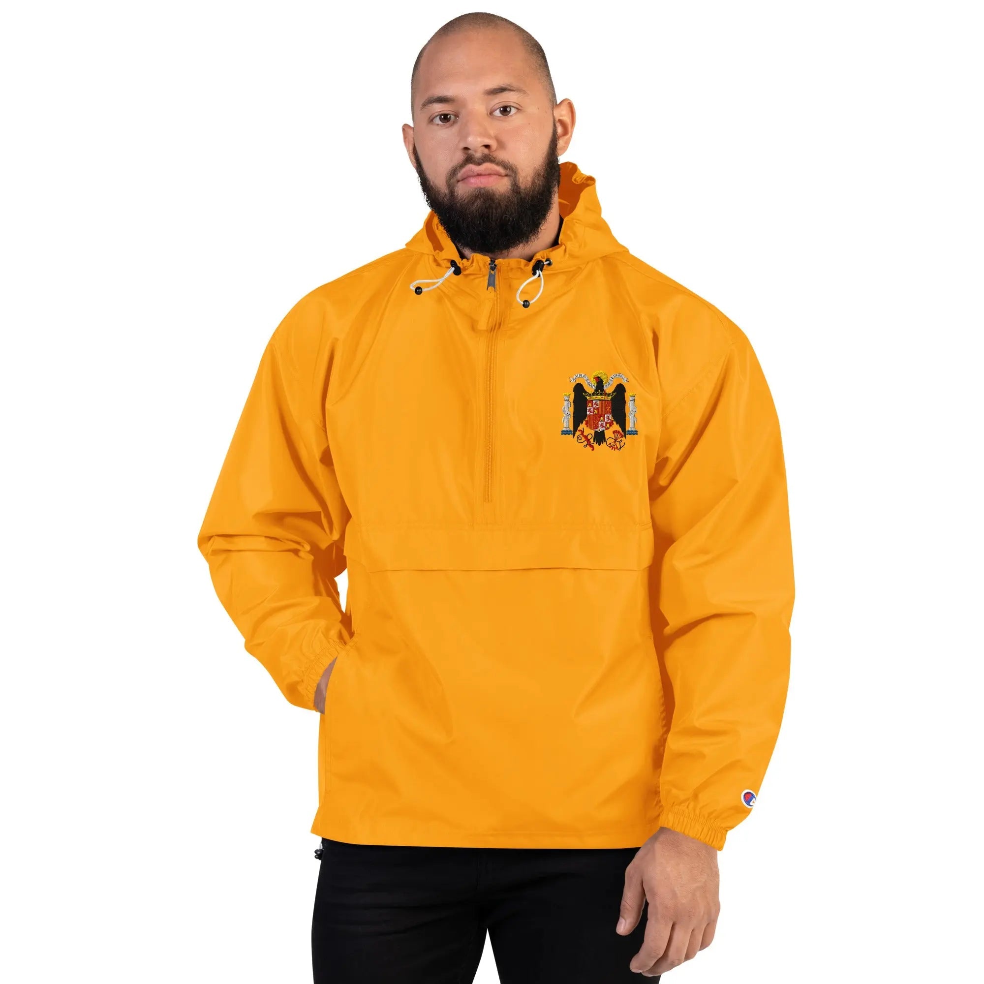 Comprar Chaqueta unisex Águila de San Juan bordada plegable Champion La Flamenca de Borgoña Bandera España
