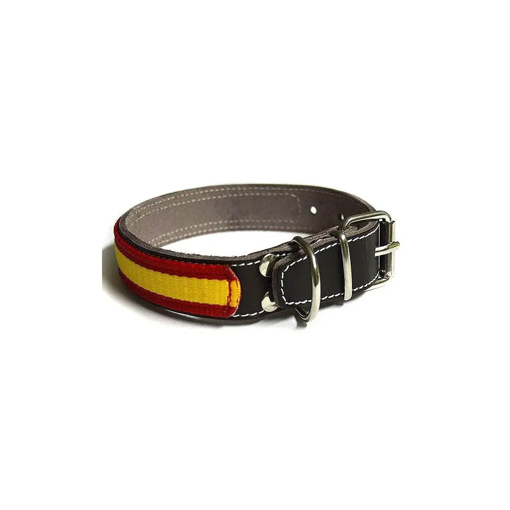 Comprar Collar piel marrón vaquetilla Bandera España Bandera España La Flamenca de Borgoña Patricia Muñoz VOX