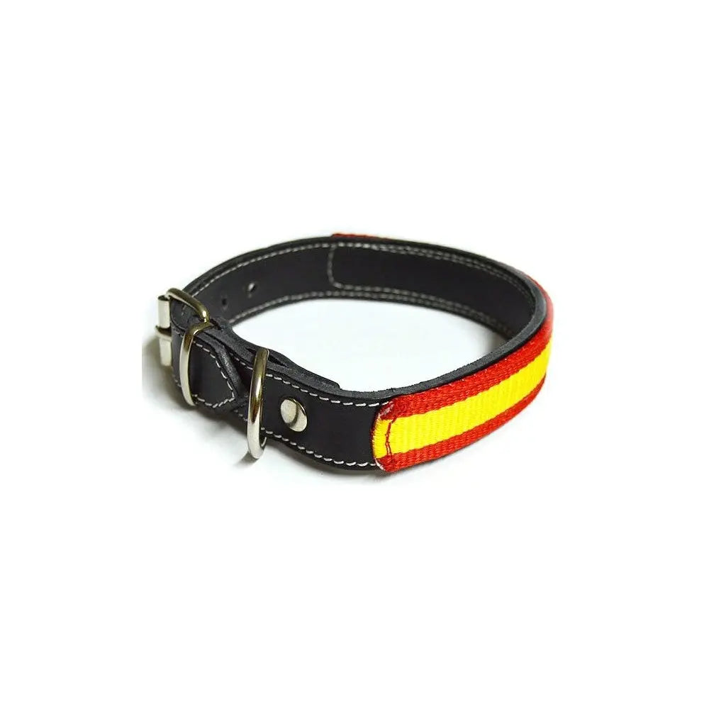 Comprar Collar piel negra vaquetilla Bandera España Bandera España La Flamenca de Borgoña Patricia Muñoz VOX