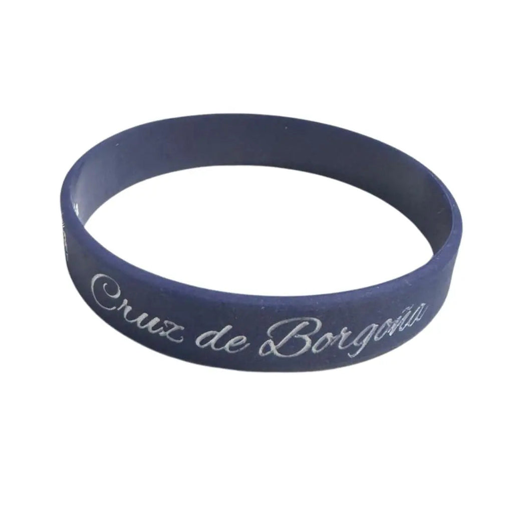Comprar Pulsera Cruz de Borgoña en silicona azul Bandera España La Flamenca de Borgoña Patricia Muñoz VOX