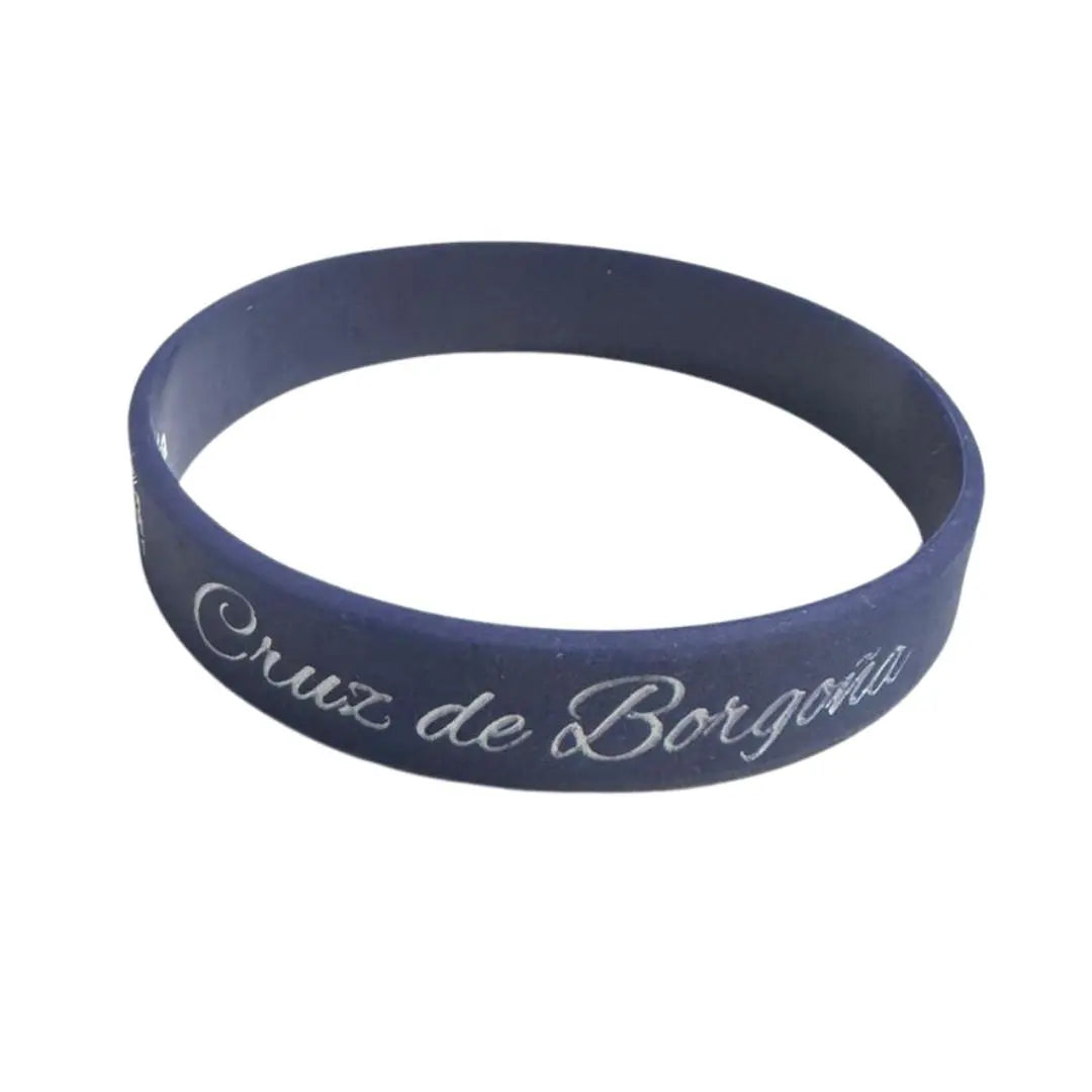 Comprar Pulsera Cruz de Borgoña en silicona azul Bandera España La Flamenca de Borgoña Patricia Muñoz VOX
