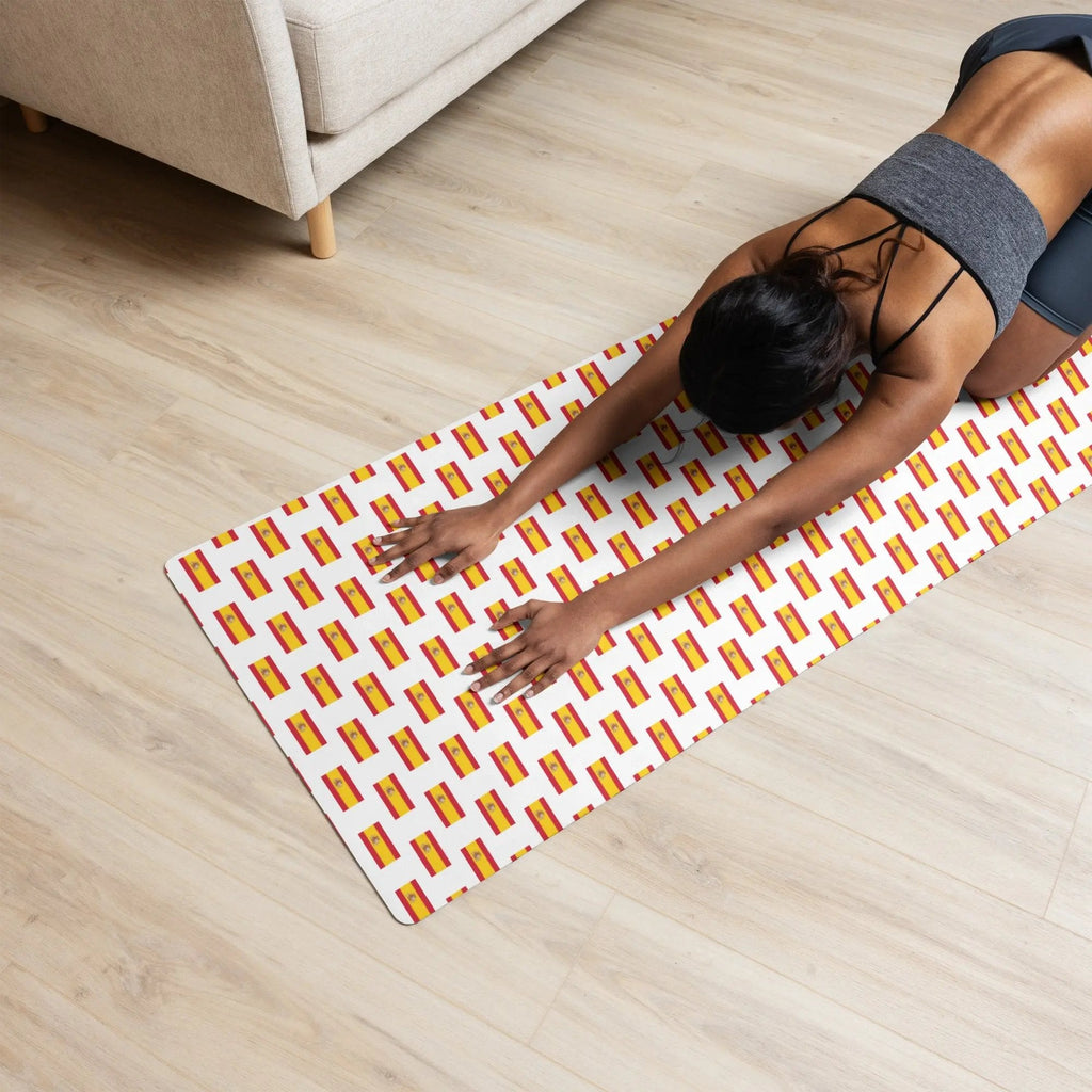 Comprar Esterilla de yoga Bandera España mosaico fondo blanco La Flamenca de Borgoña Bandera España