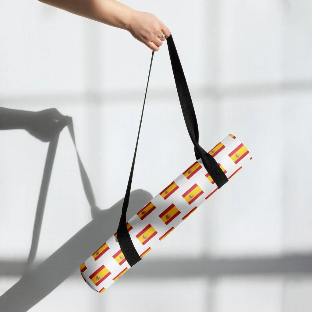 Comprar Esterilla de yoga Bandera España mosaico fondo blanco La Flamenca de Borgoña Bandera España