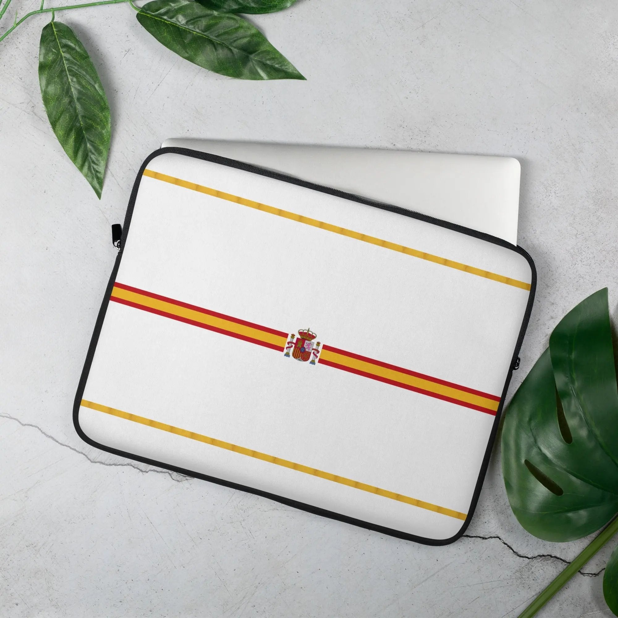 Comprar Funda para portátil Bandera de España detalle dorado La Flamenca de Borgoña Bandera España