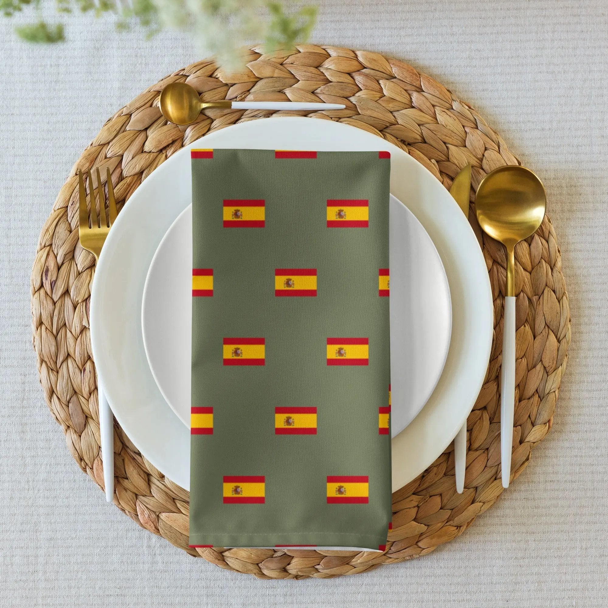 Comprar Juego de 4 servilletas de tela Bandera de España 4 colores La Flamenca de Borgoña Bandera España