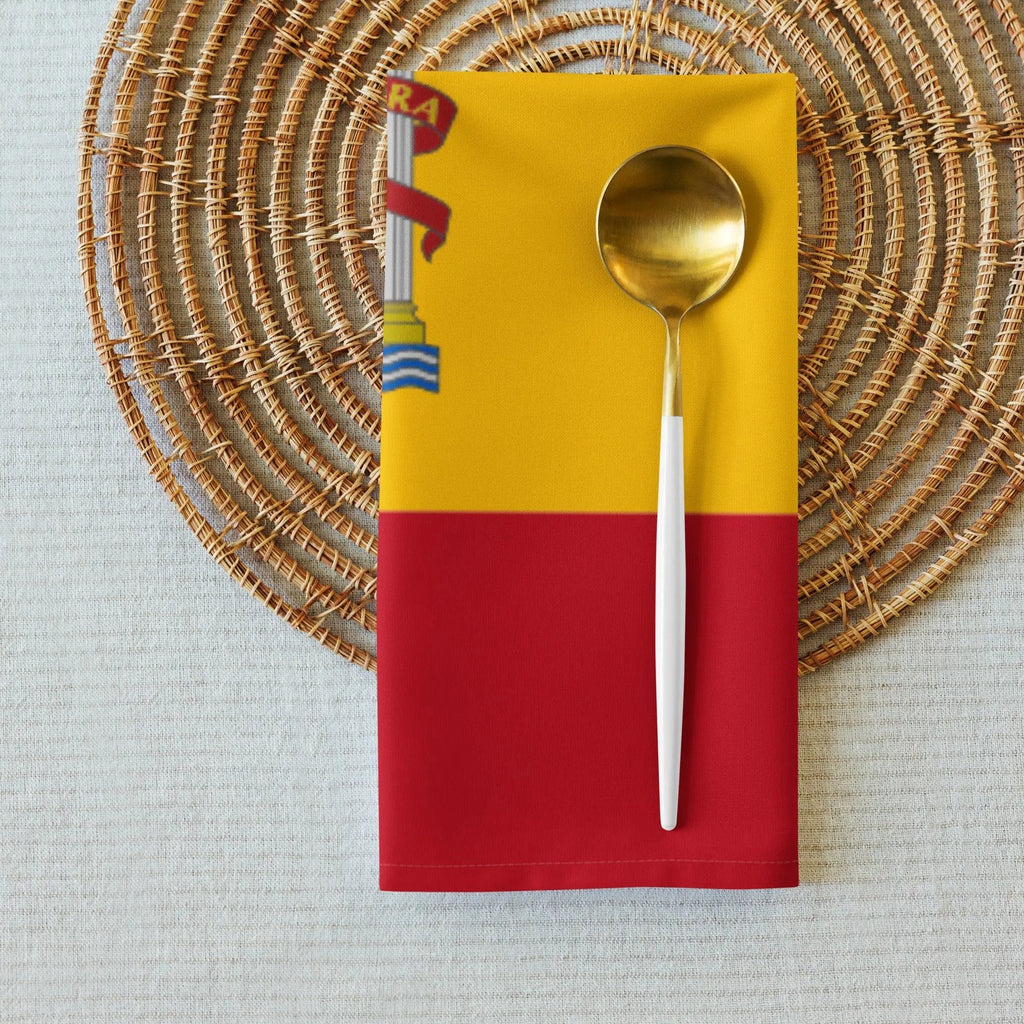 Comprar Juego de 4 servilletas de tela Bandera de España La Flamenca de Borgoña Bandera España