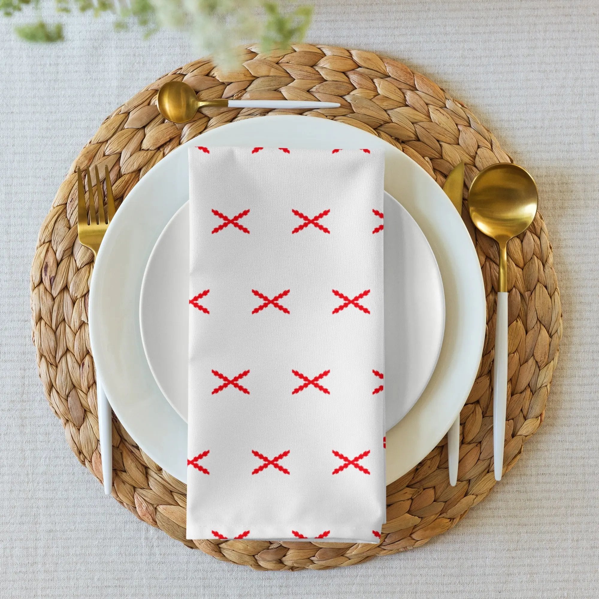 Comprar Juego de 4 servilletas de tela Cruz de Borgoña mosaico La Flamenca de Borgoña Bandera España