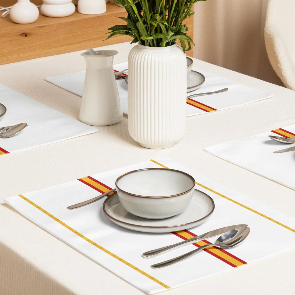 Comprar Juego de manteles individuales Bandera de España detalle dorado La Flamenca de Borgoña Bandera España